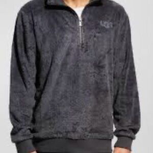 UGG Men's Zeke Sherpa Fleece Quarter-Zip Pullover  Sz L